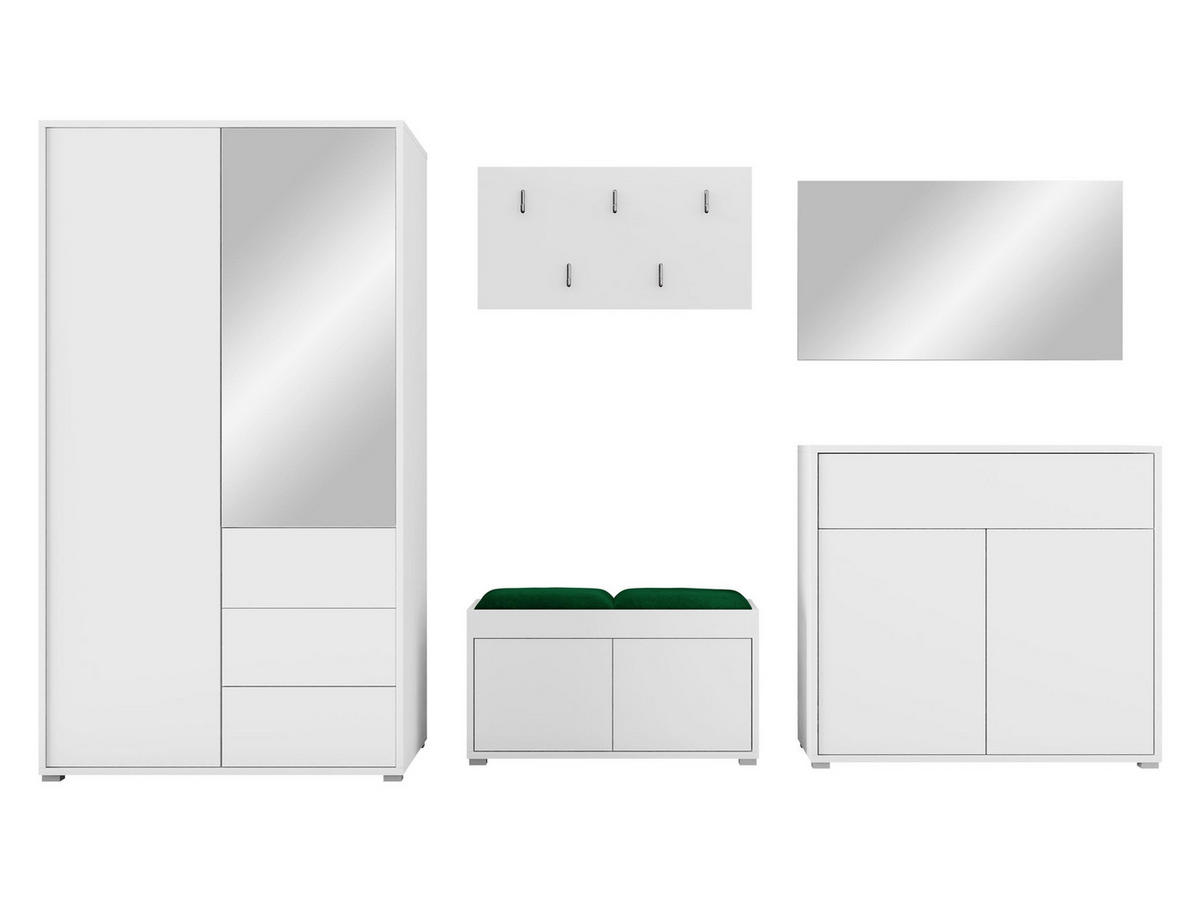 GARDEROBEN-SET Gesita V - Silberfarben/Weiß, Holzwerkstoff/Kunststoff (100/178/59cm) - MIRJAN24