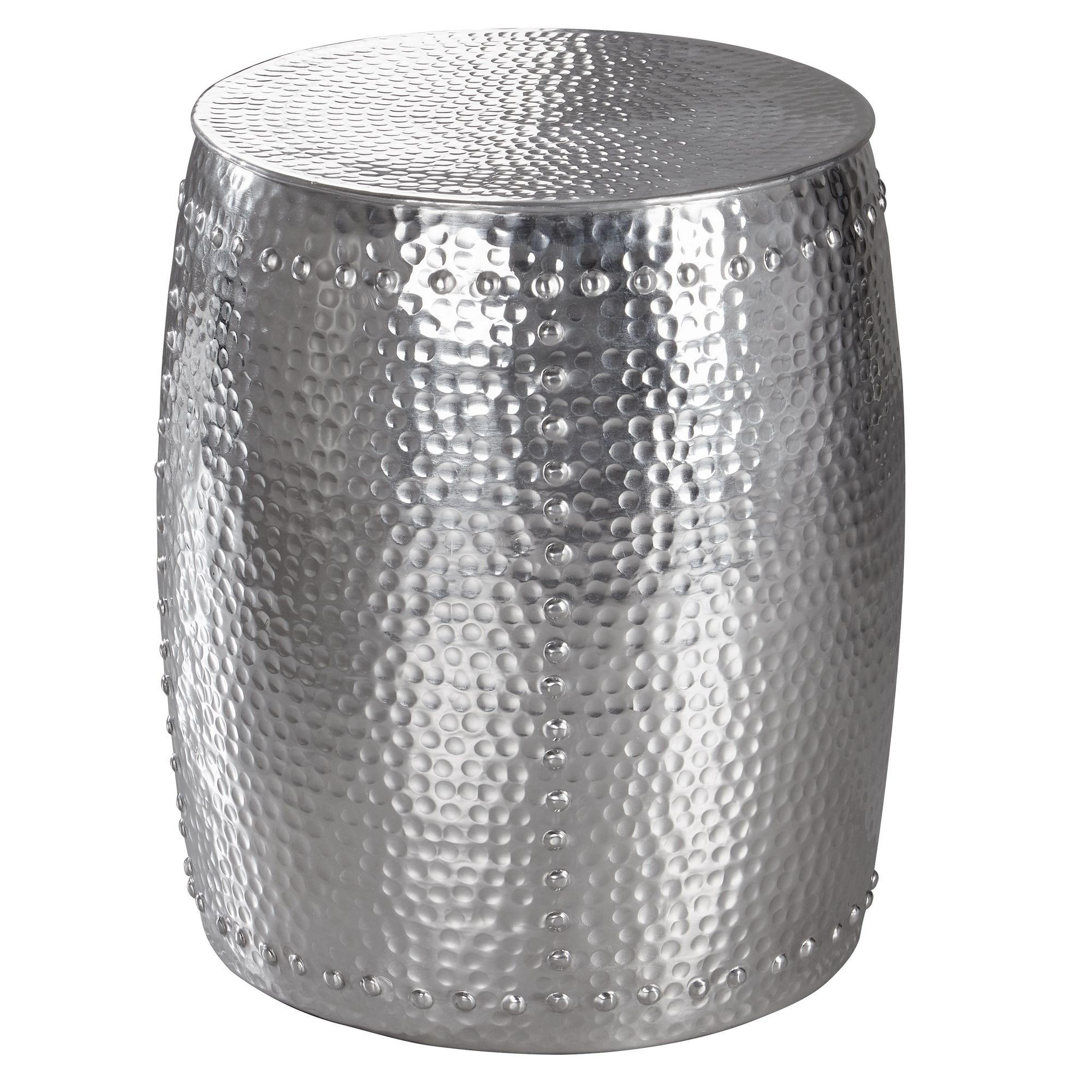 WOHNZIMMERTISCH rund BERTIL Sofatisch - Silberfarben, Metall (42/42/49cm) - tinkaro