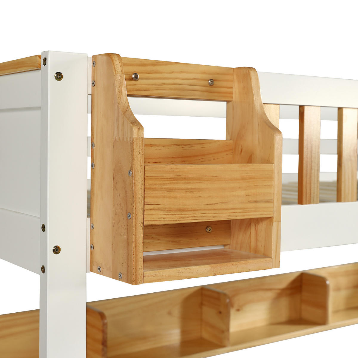 ETAGENBETT 90/200 cm Weiß, Natur - Ahornfarben/Weiß, Holz/Holzwerkstoff - Raumix