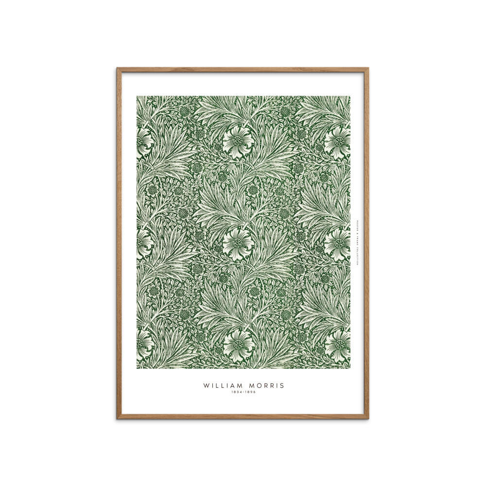 POSTER mit Rahmen William Morris - Greens - Eichefarben/Grün, Holz/Papier (50/70cm) - Poster&Frame