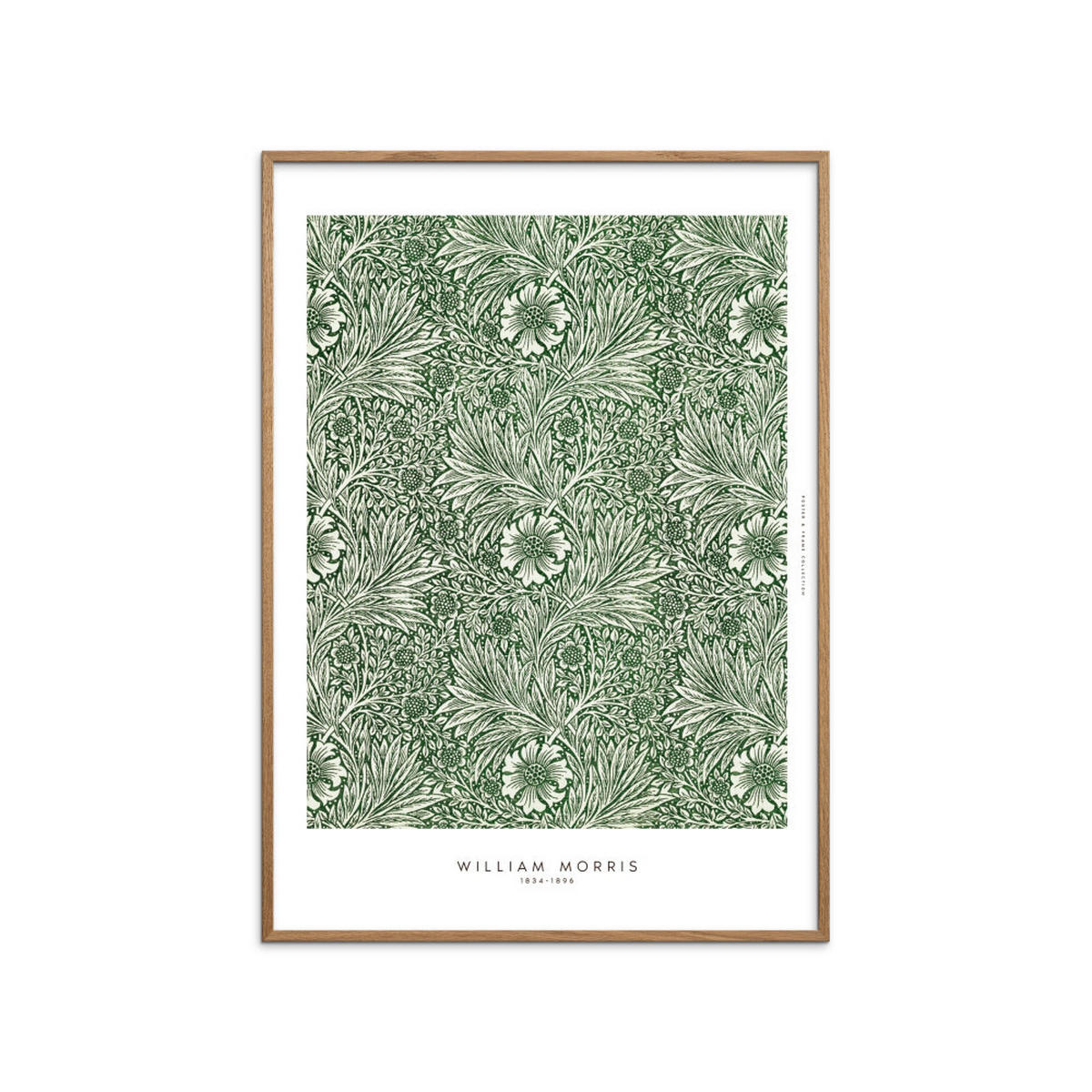 POSTER mit Rahmen William Morris - Greens - Eichefarben/Grün, Holz/Papier (50/70cm) - Poster&Frame
