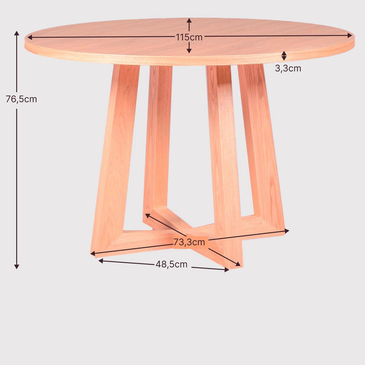 ESSTISCH Rund Schwarz 115/115/77 cm - Schwarz, Holz (115/115/77cm) - Nest Dream