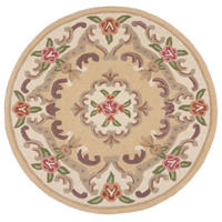 WOLLTEPPICH Aubusson-Muster handgeknüpft BEAULY, Braun-Beige 120x120 cm - Braun, Textil (120/120cm) - KADIMA DESIGN
