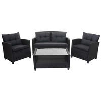 GARTEN-GARNITUR XXL mit Kissen Anthrazit - Anthrazit, Textil - PROREGAL