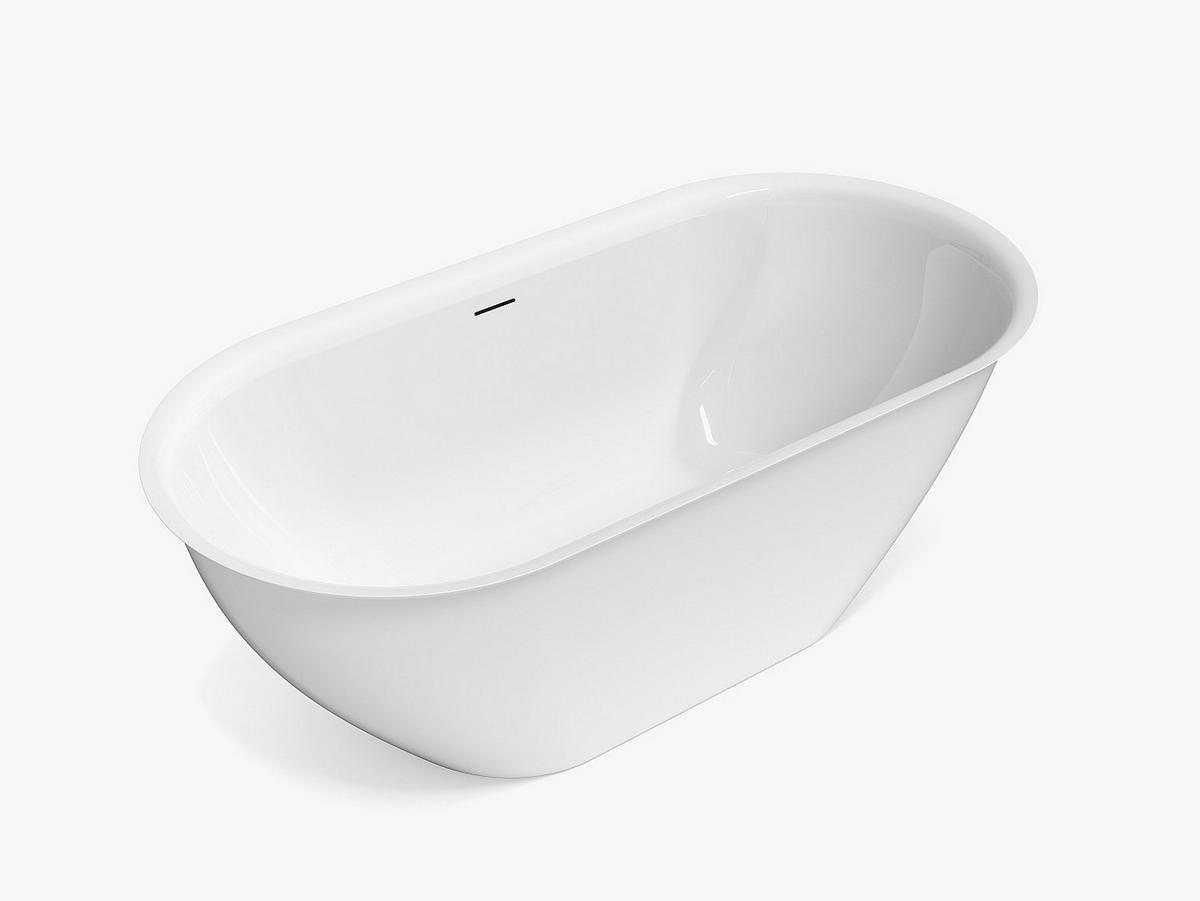 FREISTEHENDE Badewanne - 160 cm x 80 cm - Acryl - Weiß SORTINO - Weiß, Kunststoff (160/58/80cm) - Vente-Unique