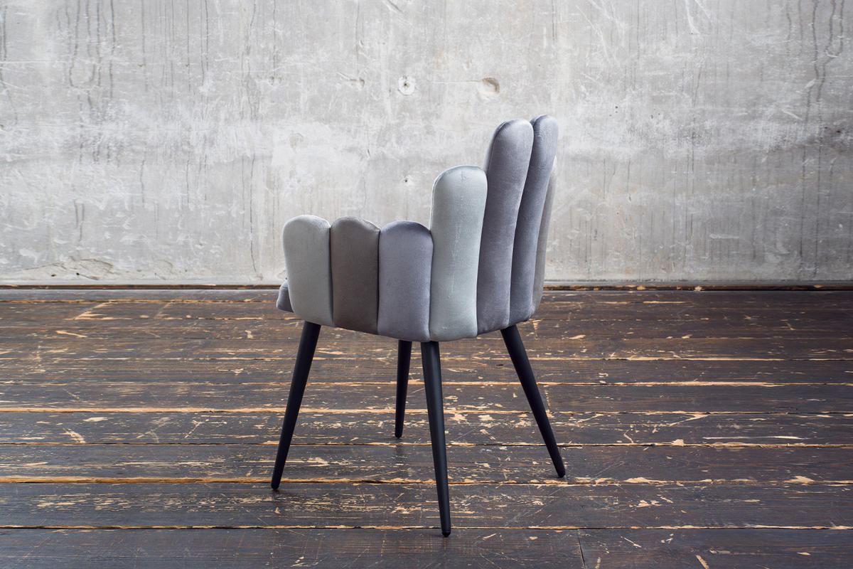 ESSZIMMERSTUHL FREJA Grau Velvet - Schwarz/Grau, Kunststoff/Textil (58/85/56cm) - KAWOLA