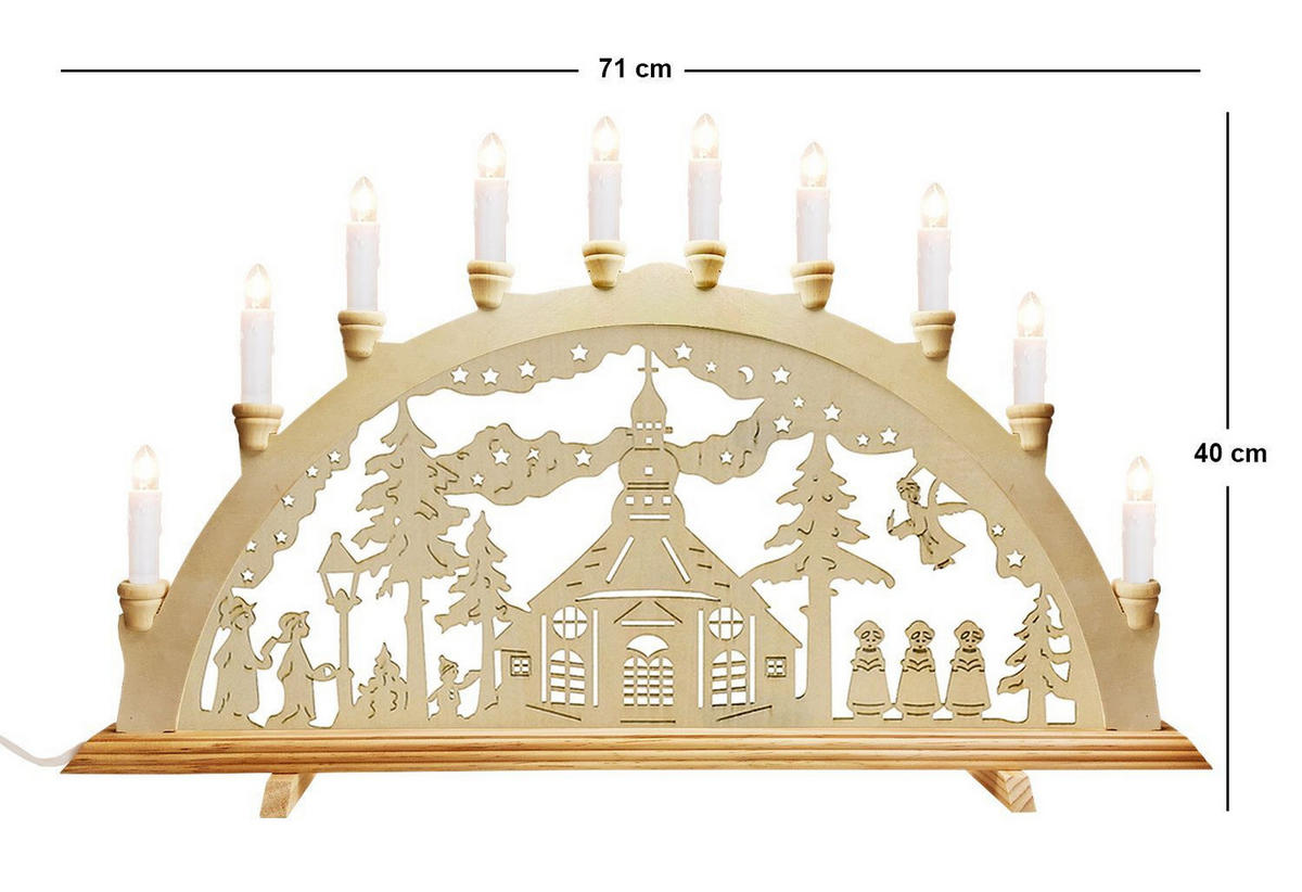 SCHWIBBOGEN Seiffen 10-flammig - Multicolor, Holz (0.1/1/0.1cm) - Dekoteam24