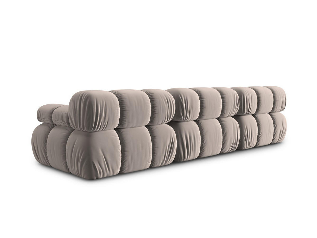 MODULARES-SOFA Bellis aus Samt beige 3 Sitzplätze - Beige, Textil (94/63/282cm) - Micadoni