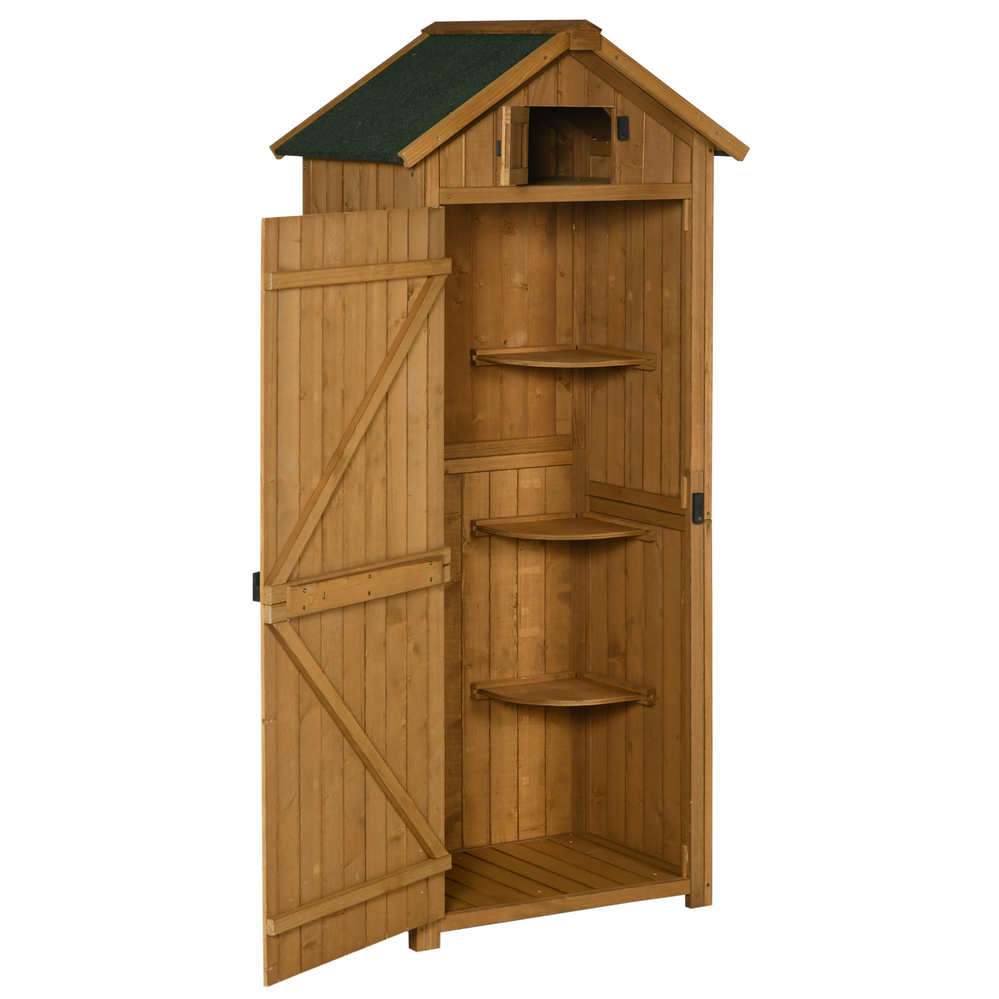 GARTENSCHRANK 77x54x179 cm Holz - Gelb, Holz (77/179/54.2cm) - LEBENLANG