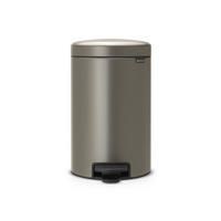 MÜLLEIMER klassisch Mit Soft Verschluss 12 Liter 41,1 x 25,1 x 33,8 cm Metall Platin - Grau, Metall (25.1/41.1/33.8cm) - PROREGAL
