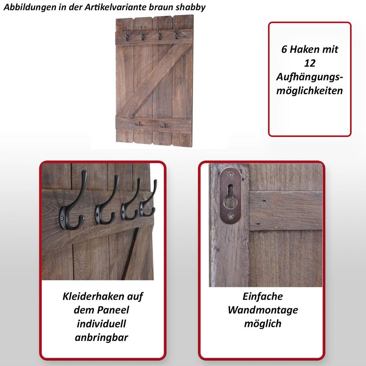 WANDGARDEROBE Grau - Grau, Holz (60/91/10cm) - MCW