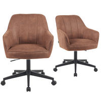 BÜROSTUHL Mika-Nika - Schwarz/Braun, Textil/Metall (60/84/65cm) - DUBI Möbel