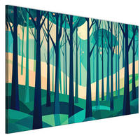LEINWANDBILD Wald 90x60 cm - Multicolor, Holz (90/60cm) - LUMASOUL