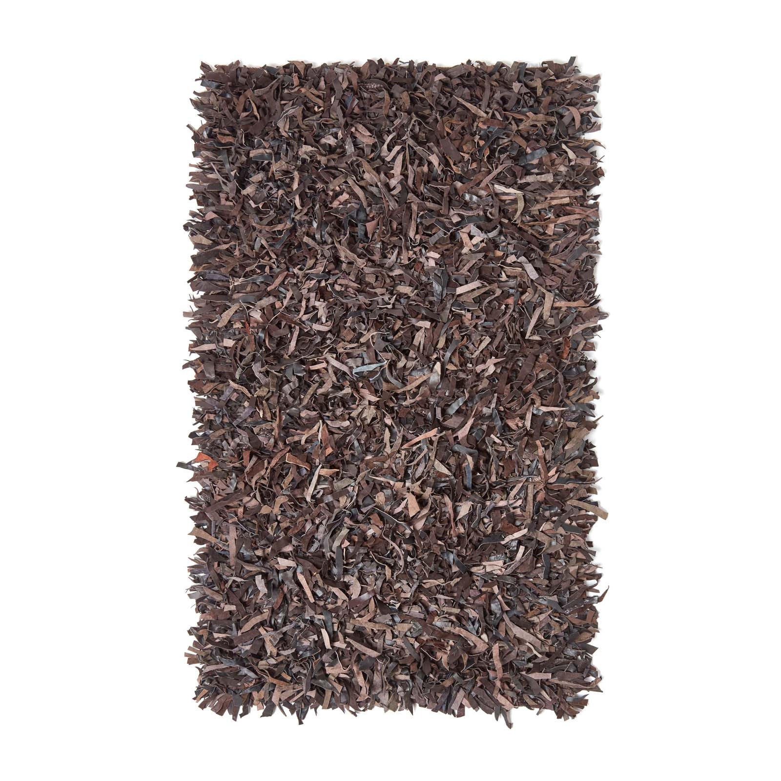 SHAGGY-TEPPICH Dallas 90/150 cm - Dunkelbraun, Leder (90/150cm) - Homescapes
