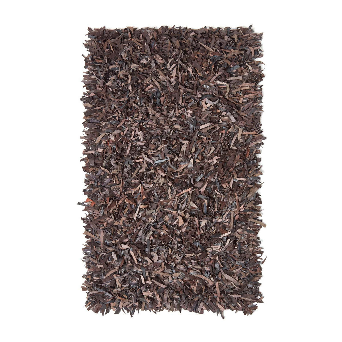 SHAGGY-TEPPICH Dallas 120/180 cm - Dunkelbraun, Leder (120/180cm) - Homescapes
