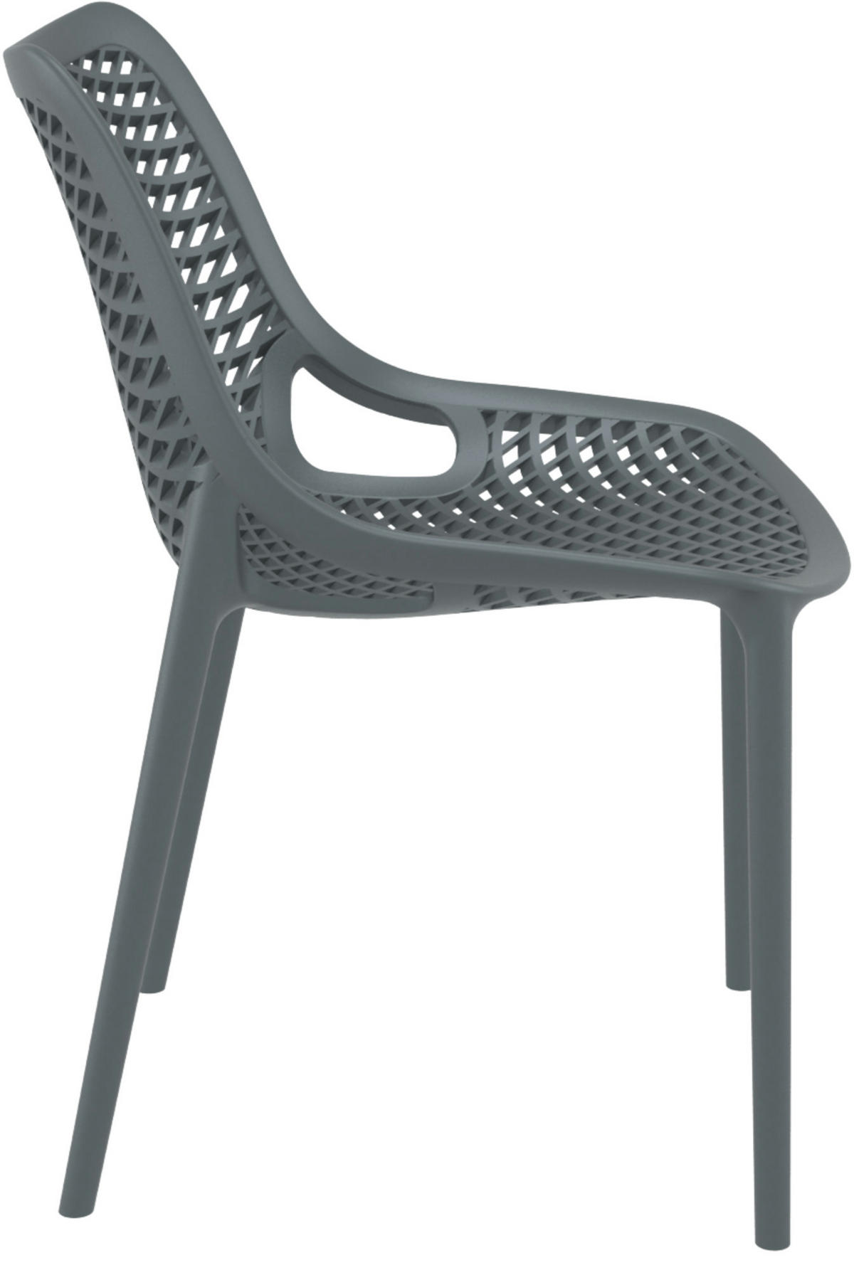 GARTENSTUHL 4 Kunststoff Dunkelgrau - Dunkelgrau, Kunststoff (50/82/60cm) - CLP