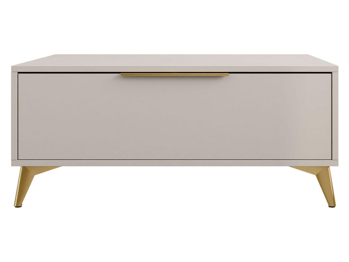 COUCHTISCH Xylix 1SZ - Beige/Goldfarben, Holzwerkstoff/Metall (75/104/45cm) - MIRJAN24