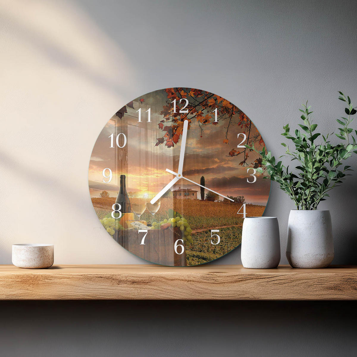 WANDUHR fi30 cm - Wein Natur - Multicolor, Glas (30/30/0.4cm) - TULUP