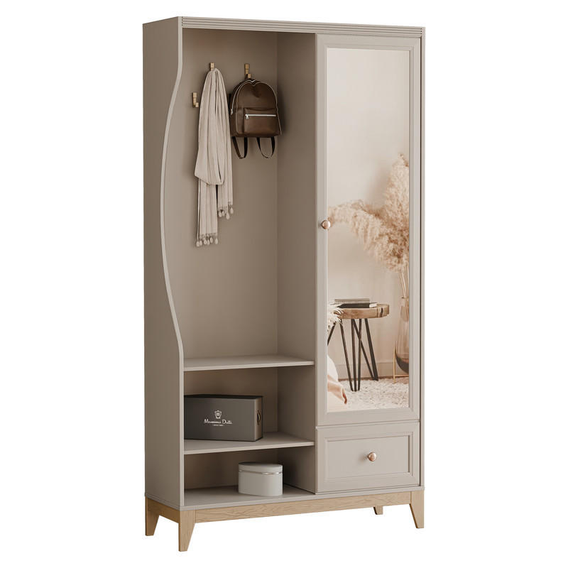 GARDEROBENSCHRANK DIUNA in 100/35/193 cm Kaschmir - Kaschmir/Roségold, Holz/Holzwerkstoff (100/193/35cm) - Idohome