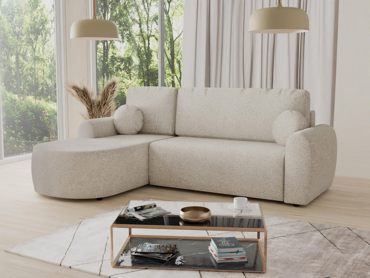 ECKSOFA Jazz, Seite: Links - Beige, Holz/Textil (240/160cm) - Sofnet