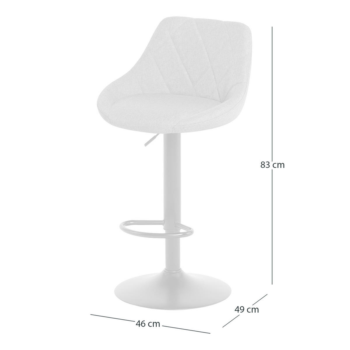 BARSTUHL - 2er-Set - Leinen / Eisen - Grau, Textil/Metall (46/83/49cm) - home24