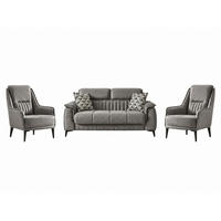 SITZGARNITUR Regina, Grau Stellvariante 2+1+1 - Grau, Holzwerkstoff/Kunststoff (178/85/95cm)