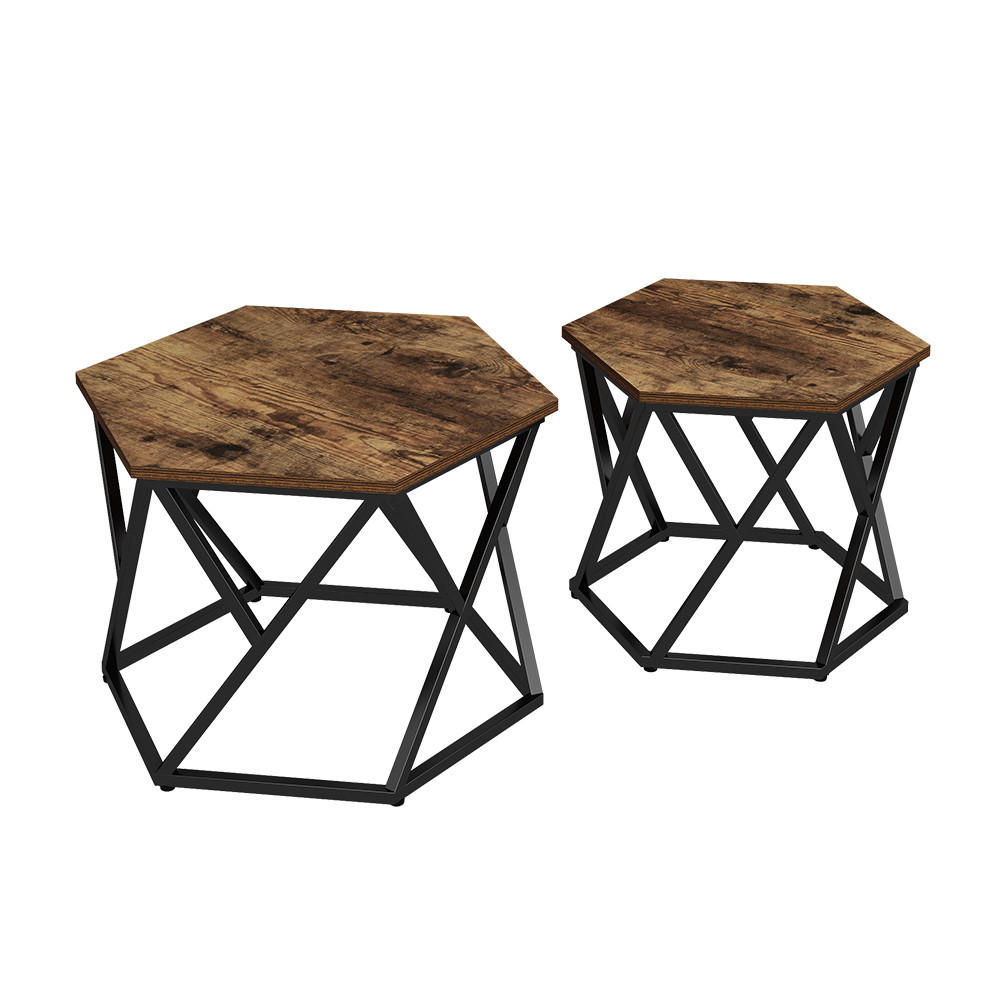 COUCHTISCH-SET Fyrk Eiche rustikal 57 x 57 cm 2er-Set - Wildeiche, Holzwerkstoff (57/57/42cm) - Vicco