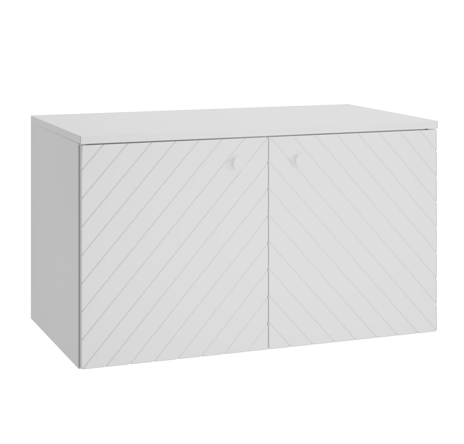 WASCHBECKENUNTERSCHRANK Orlando 2 Türe Weiß Matt - 80 x 47 x 61 cm - Weiß, Holz (80/46/44cm) - Badplaats