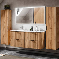 BADMÖBEL-SET 4-TLG. Adelaide-56 - Braun, Holzwerkstoff (220/200/46cm) - Lomado