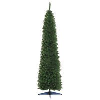WEIHNACHTSBAUM 499 Spitzen Tannenbaum mit Kunststoffständer PVC Grün - Grün, Kunststoff (210cm) - HOMCOM