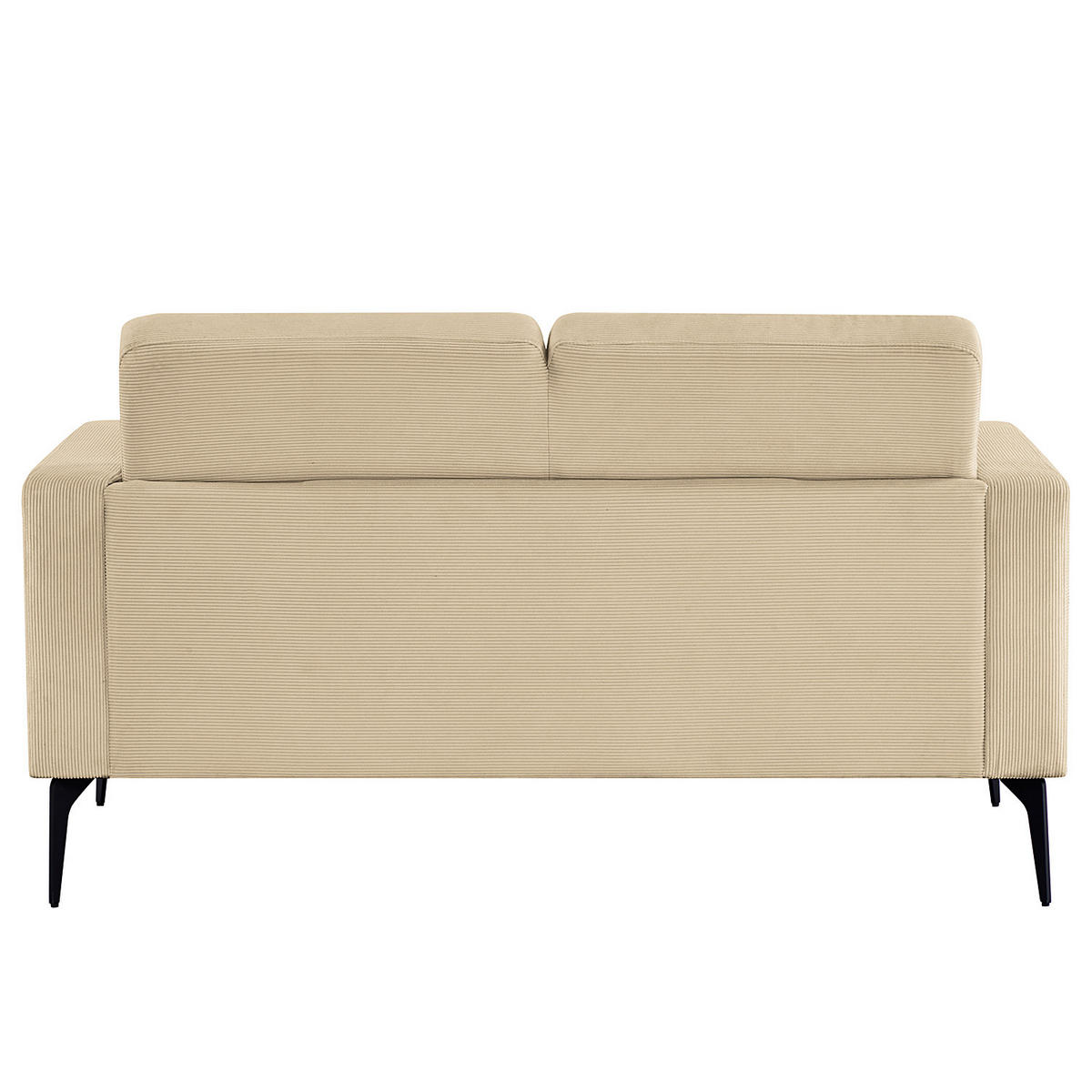 2-SITZER SOFA - Beige - Cord - Stahl - 142 x 82 x 76 cm - Beige/Schwarz, Textil/Metall (142/82/76cm) - home24