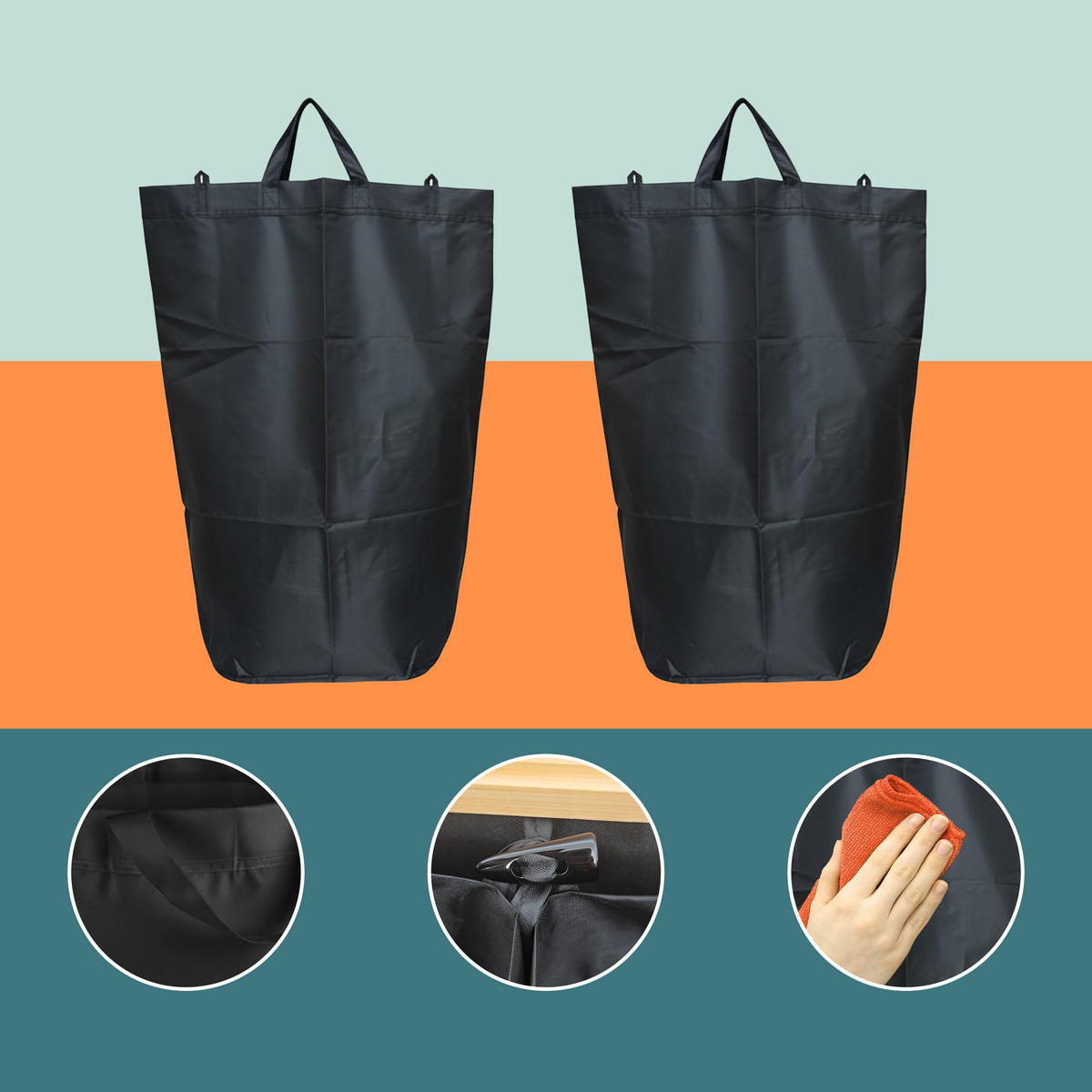 PFANDFLASCHEN-SAMMELBEHÄLTER - Schwarz, Holz/Kunststoff (57/68.5/37cm) - Relaxdays