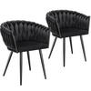 ESSZIMMERSTUHL 2er Set Astano 60 5 x 55 x 75 cm schwarz - Schwarz, Textil (60.5/75/55cm) - tectake
