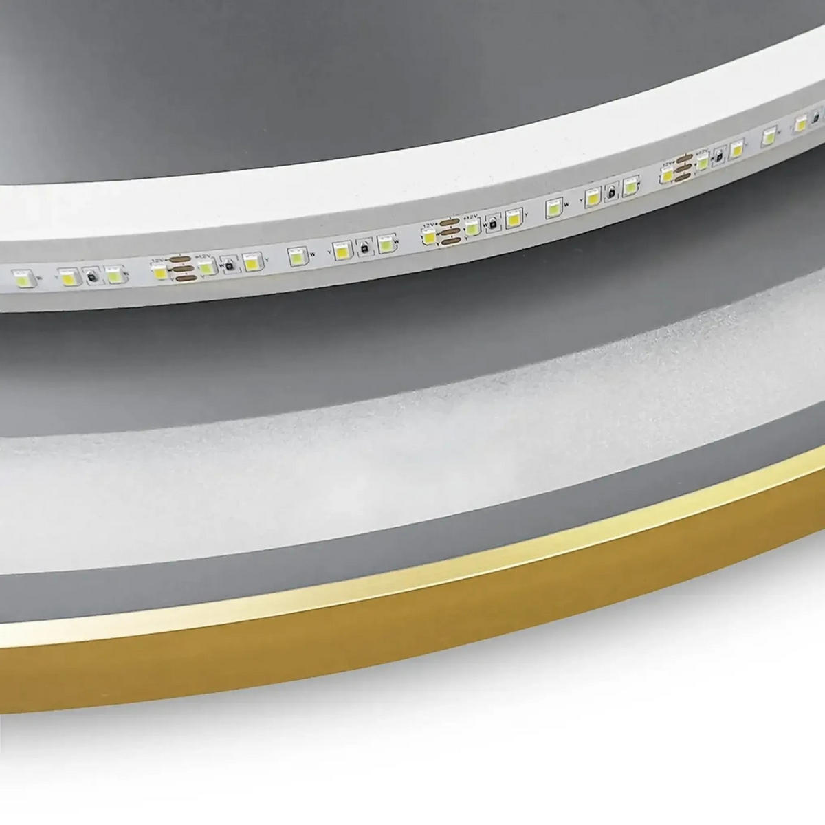 SPIEGEL Rea Led 50cm Mmj Brush Gold - Roségold, Glas (50/50/2cm) - REA
