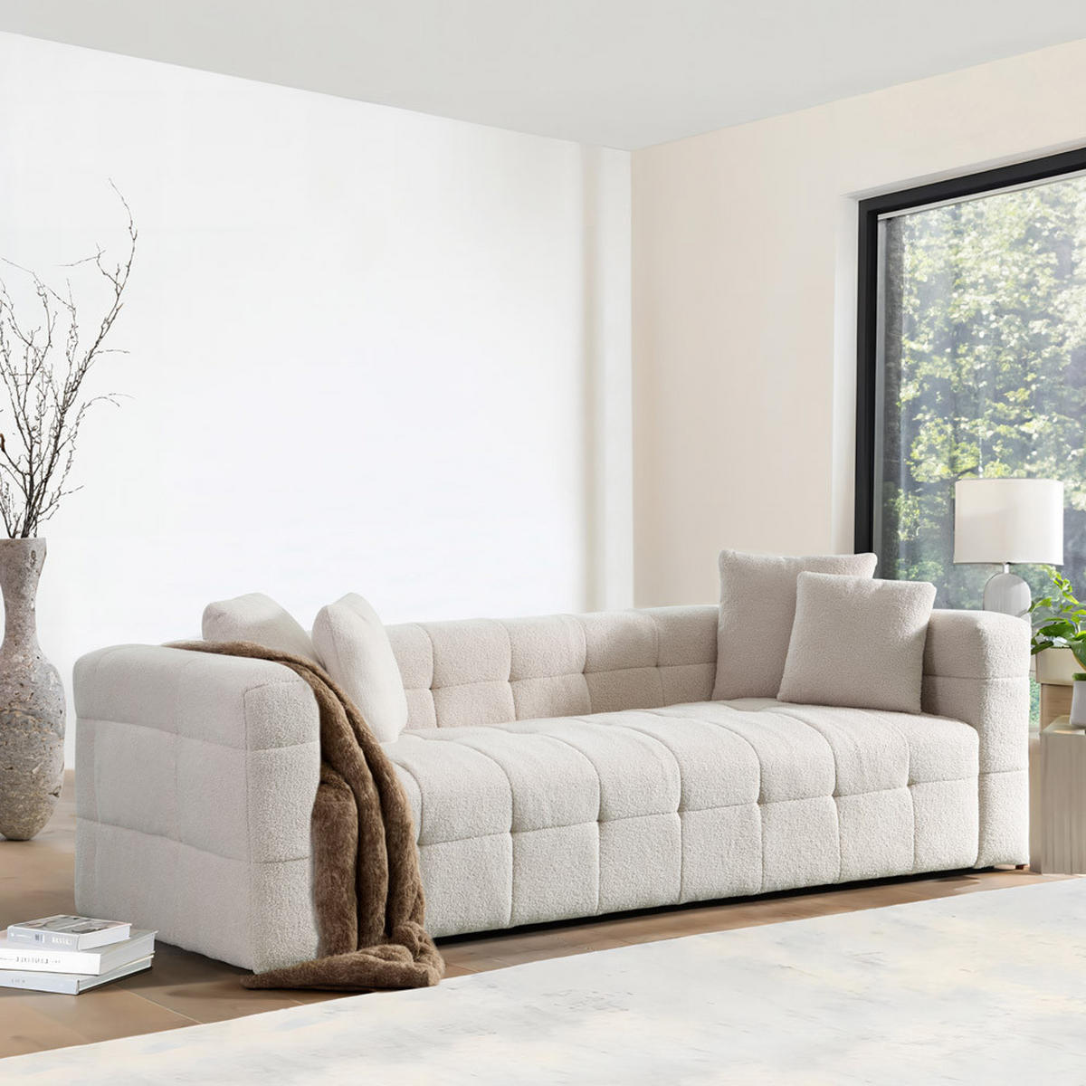 TEDDYSOFA COMO - Farbe: Beige - Beige, Kunststoff (236/68/68cm) - Home Deluxe