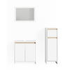 BADMÖBEL-SET Emma Weiß/Sonoma 3 Teile, mit Midischrank - Weiß/Sonoma Eiche, Holzwerkstoff (58/60/33cm) - Vicco