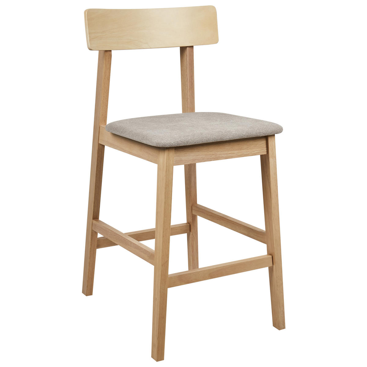 BARSTÜHLEN 2er-Set Taupe Isanti - Taupe/Braun, Holz (44/92/51cm) - Beliani