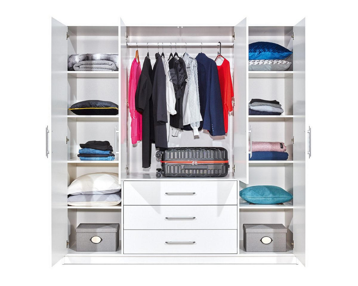 DREHTÜRENSCHRANK LABOO 196/245/58 cm in Weiß - Weiß, Holzwerkstoff (196/245/58cm) - Deine Möbel 24