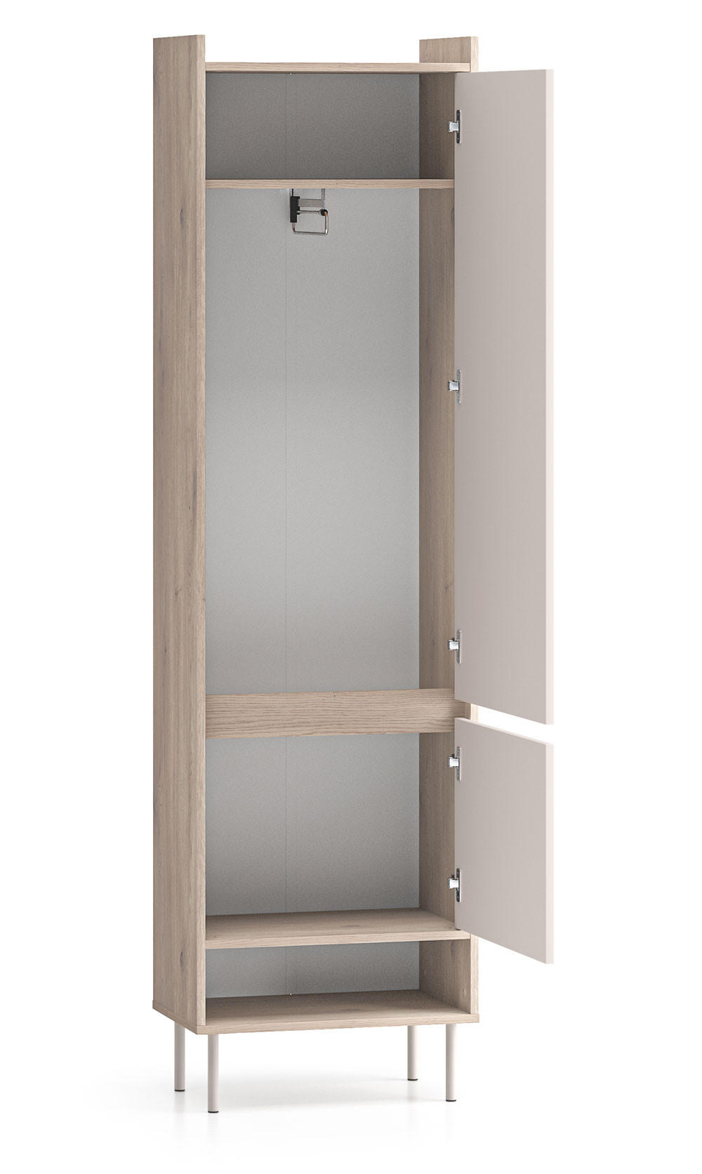 Thumbnail - Feldmann-Wohnen Garderobenschrank, Beige, Hellbraun, Holz, 2 Fächer, 54x198x34 cm, Garderobe, Garderobenschränke