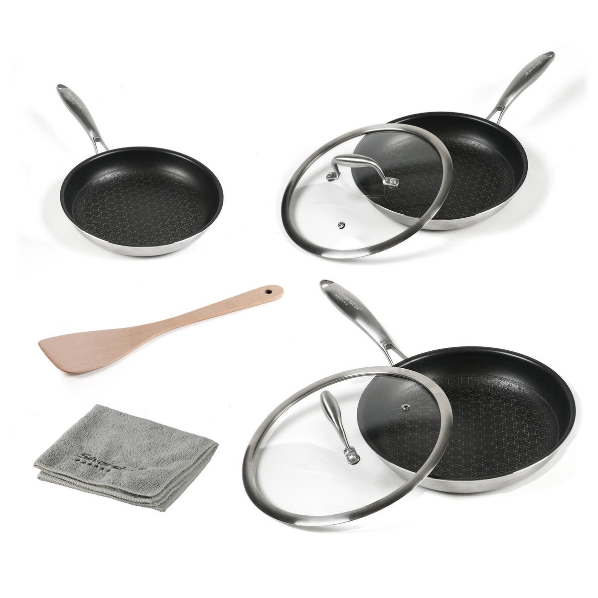 EDELSTAHLPFANNEN Set 5 teilig - Schwarz, Metall - Stoneline