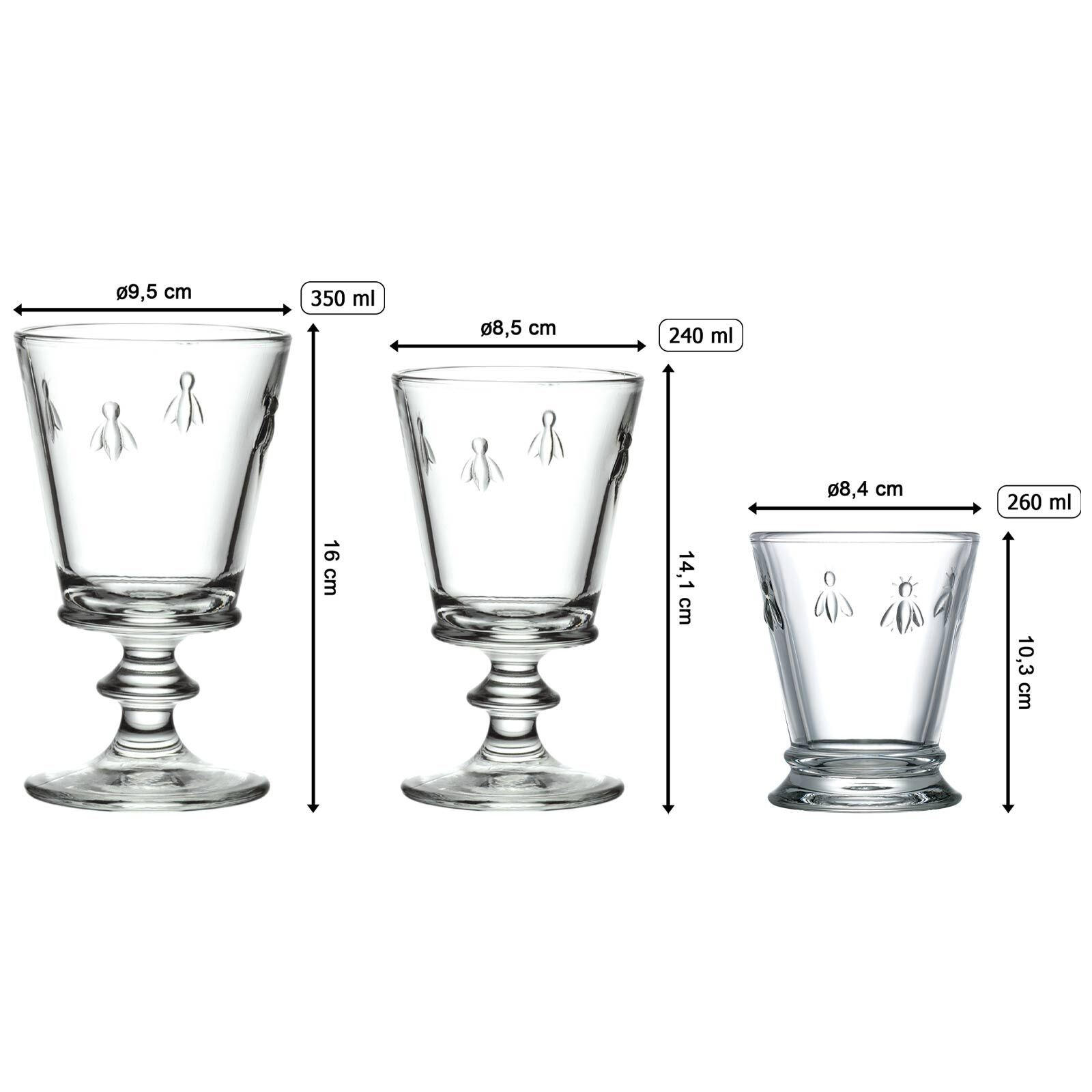 WEIN- UND WASSERGLÄSERSET Biene Abeille transparent 18er Set - Transparent, Glas - La Rochère
