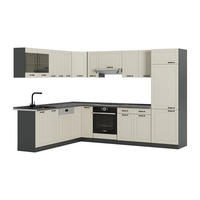 ECKKÜCHE R-Line, Sand Landhaus/Anthrazit, 287 x 227 cm - Beige/Anthrazit, Holzwerkstoff (287/206.8/60cm) - Vicco