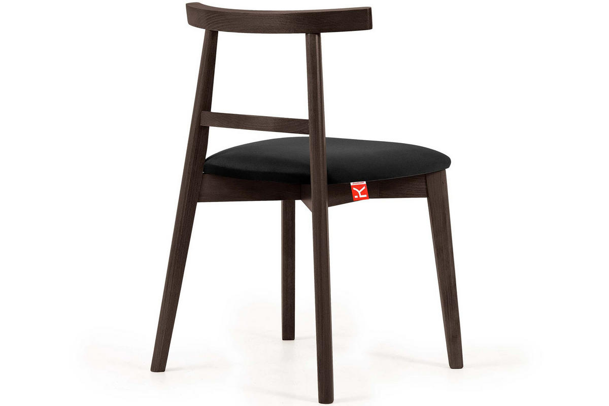 ESSTISCHSTÜHLE LILIO 2 St Vintage, Schwarz / dunkelbraun - Dunkelbraun/Schwarz, Holz/Textil (47/76/45cm) - KONSIMO®