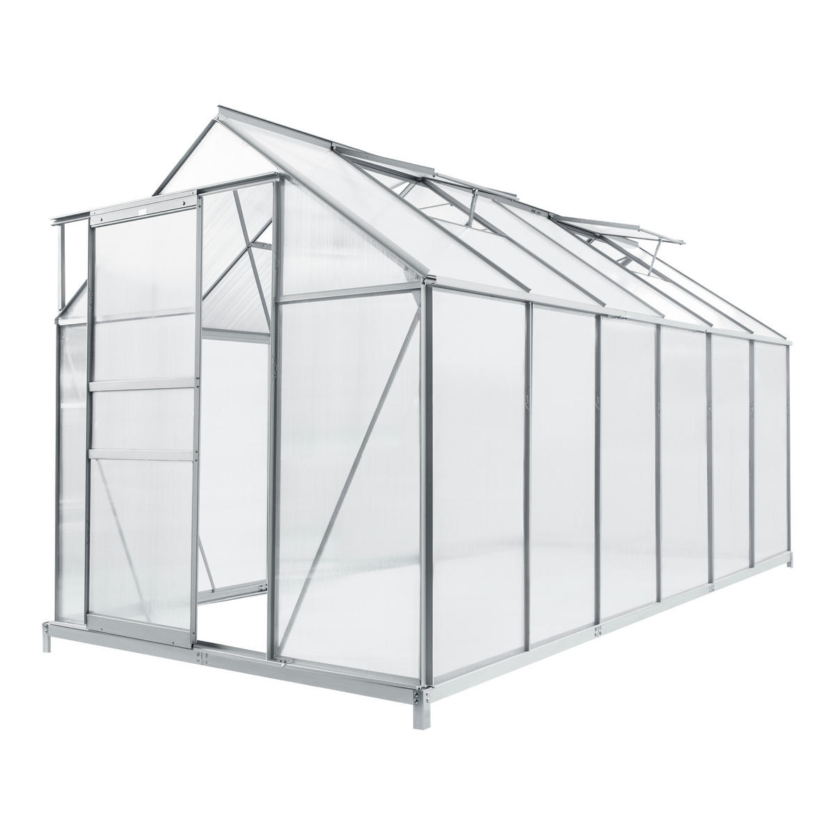 TREIBHAUS Oisterwijk - Transparent, Kunststoff/Metall (370/195/190cm) - [en.casa]