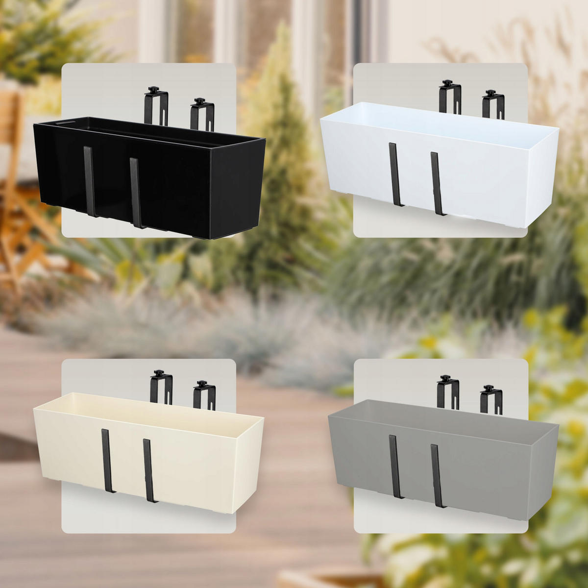 BALKONKASTEN mit Henkel 56 cm Weiß - Weiß, Kunststoff - KADAX