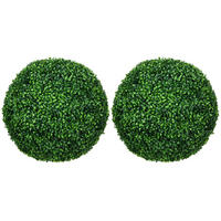 KUNSTPFLANZEN 50/50/50 cm grün aus Kunststoff 2er-Set für Innen und Außen - Grün, Kunststoff (50cm) - OKWISH