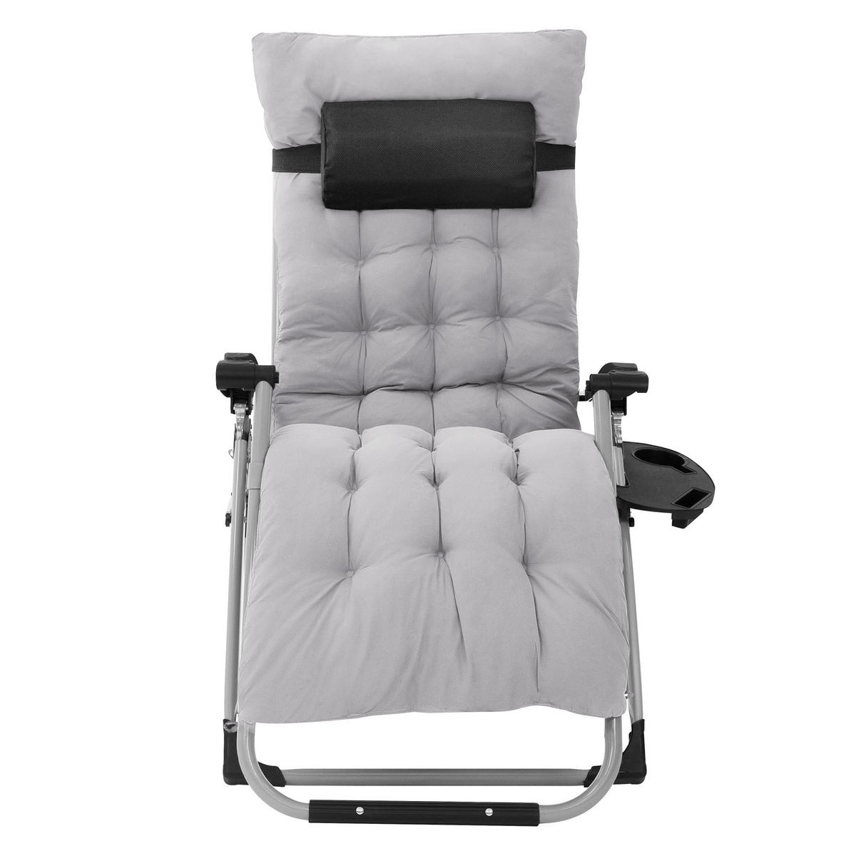 SONNENLIEGE grau - Grau, Metall (65/112/82cm) - Hauki