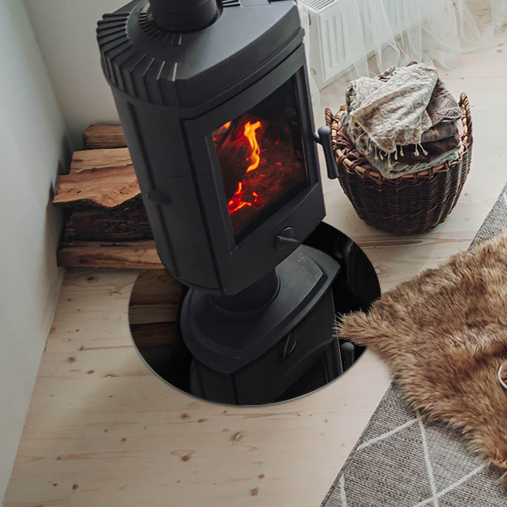 Thumbnail - ArtPrintCave Glasplatte, Schwarz, Glas, Rund, 50x50x0.4 cm, Kleinmöbel, Kamine & Zubehör, Kaminöfen