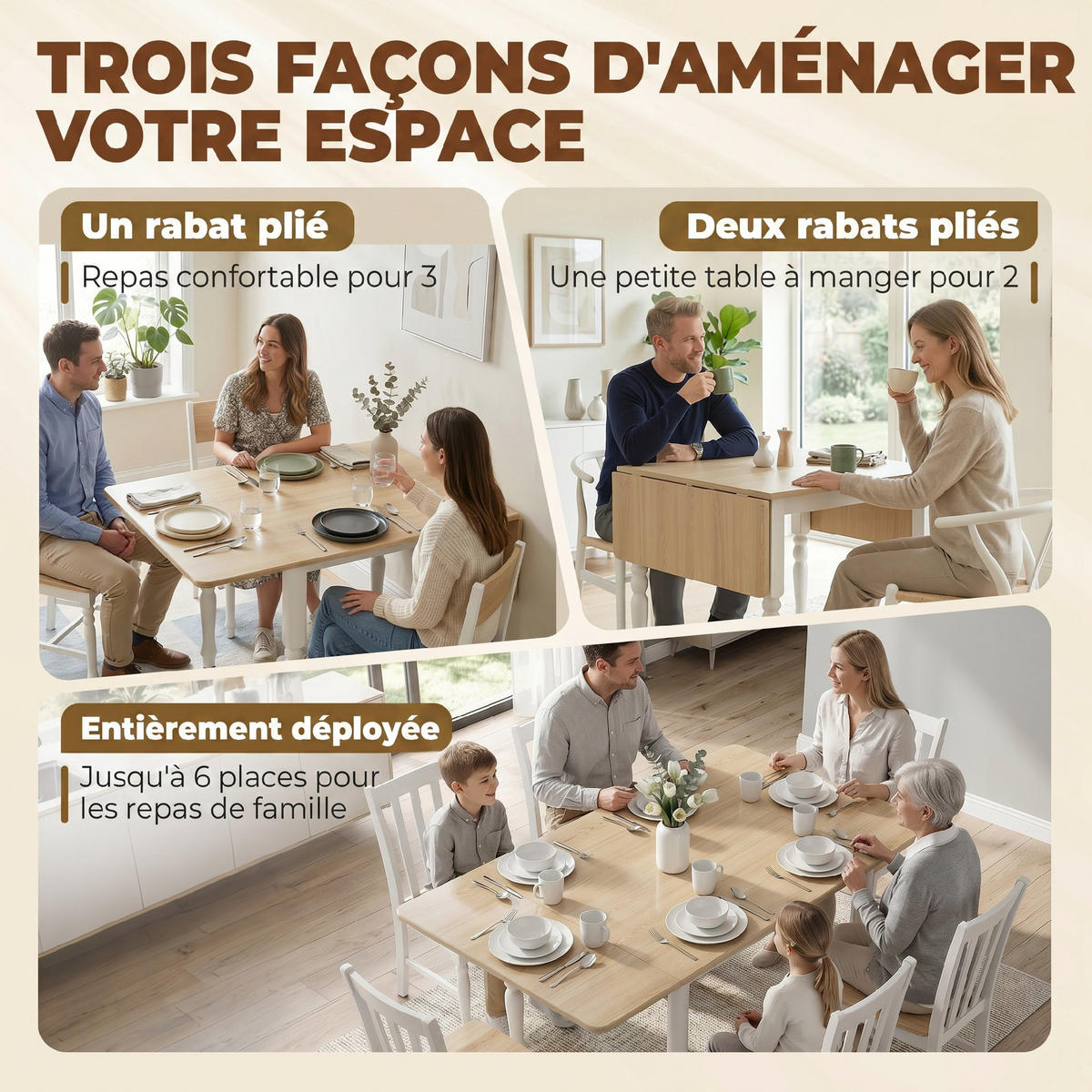 ESSTISCH Naturholz 1 Stück - Beige, Naturmaterialien (134/80/75cm) - GiPP