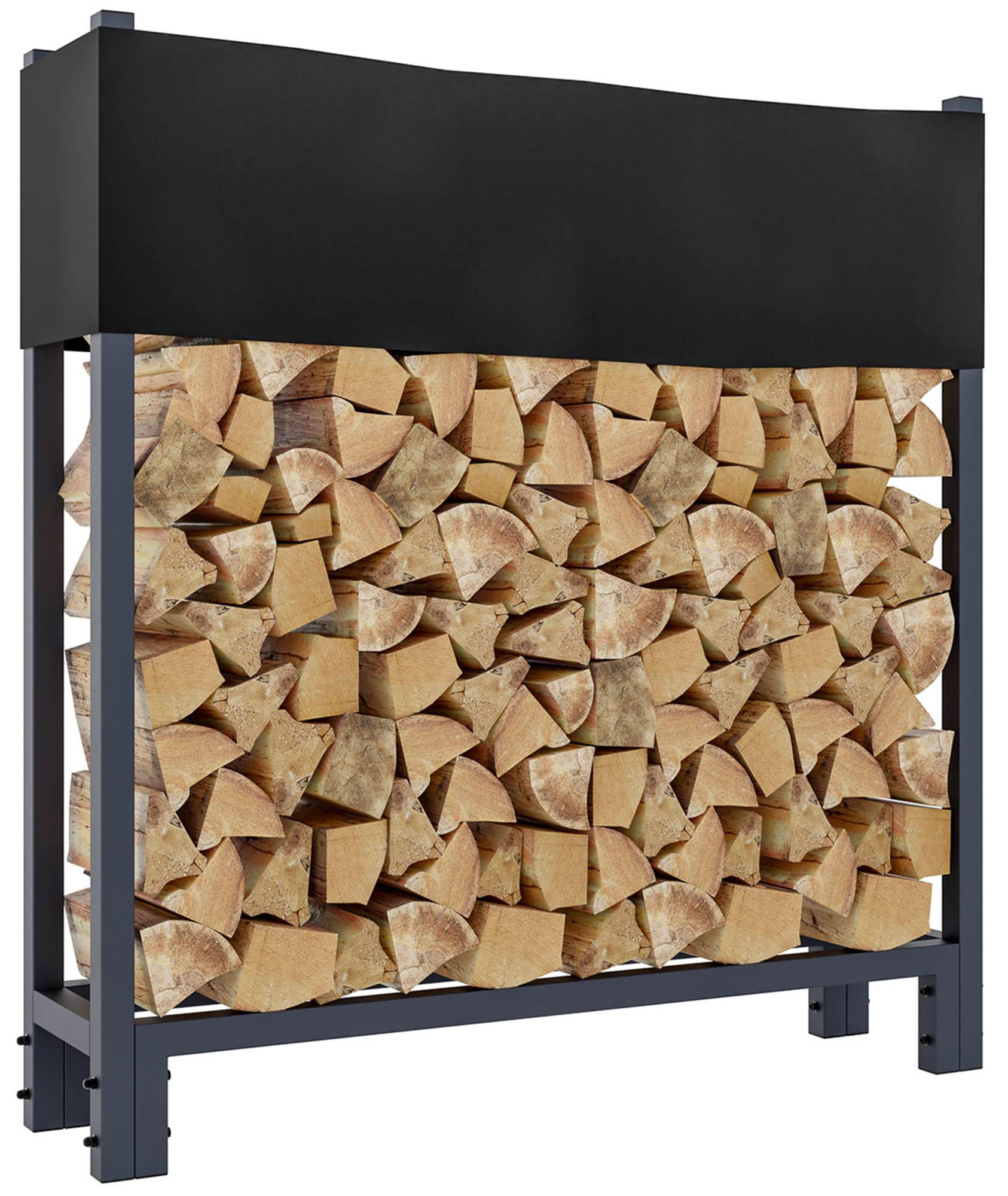 KAMINHOLZREGAL 110/25/115 cm Metall anthrazit - Anthrazit, Textil/Metall (110/115/25cm) - CLP